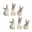 Melrose International Long Ear Rabbit Figurine, Set of 6, White/Grey - 74271DS