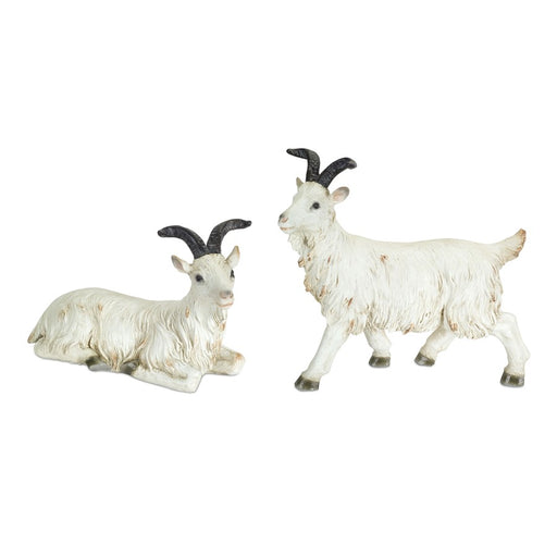 Melrose Rustic Mounta, Goat Figurine, Set of 2, White/Black - 74274DS