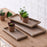 Melrose Natural Wooden Nesting Tray, Set of 6, Brown/White