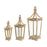 Melrose International Tapered Wooden Floor Lantern, Set of 3, Brown - 74327DS