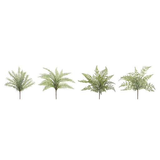Melrose Assorted Fern Foliage Bush, Set of 12, Green/Brown