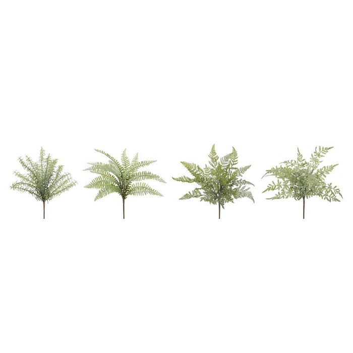 Melrose Assorted Fern Foliage Bush, Set of 12, Green/Brown