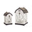 Melrose International Wood Barn Style Lantern, Set of 3, White/Brown - 74566DS