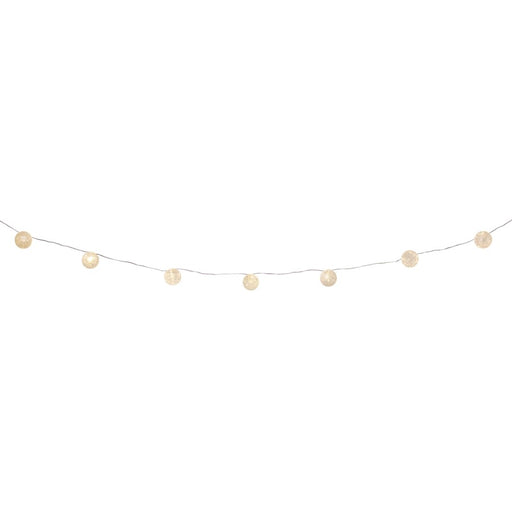 Melrose LED Crackle Glass Ball Light String 11'L, White/CleaRed - 76029DS