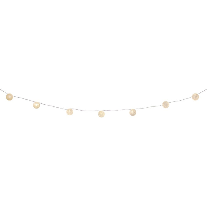 Melrose LED Crackle Glass Ball Light String 11'L, White/CleaRed - 76029DS