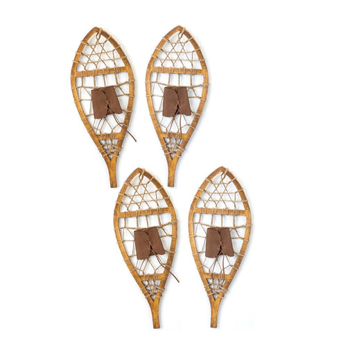 Melrose Vintage Wood Hanging Snow Shoe Decor, Set of 4, Brown/Tan - 76079DS
