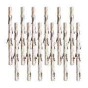 Melrose Rustic Birch Log Bundle/Snowy Accents, Set of 12, White/Brown - 76172DS