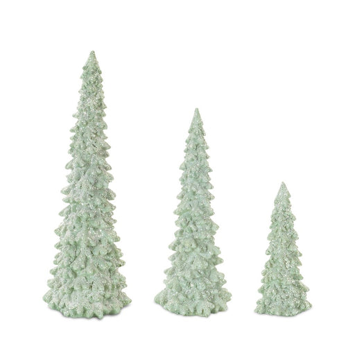Melrose International Glittered Holiday Tree, Set of 6, Mint /Green - 76490DS