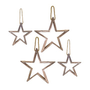 Melrose Natural Wooden Star Ornament/Jute Hanger, Set of 2, Brown - 76556DS
