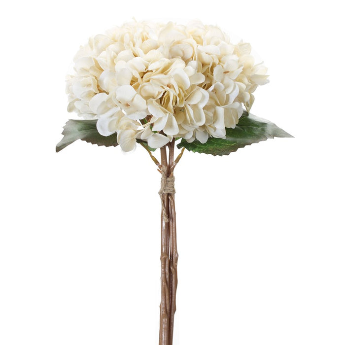 Melrose International Hydrangea Floral Bundle, Set of 12, Cream/Brown - 76624DS