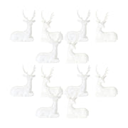 Melrose International Modern Winter Deer Figurine, Set of 2, White - 76738DS