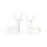 Melrose International Modern Winter Deer Figurine, Set of 2, White