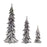Melrose Shimmer Holiday Tree Decor, Set of 3, Silver/Black - 76797DS