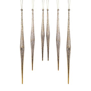 Melrose International Gold/Silver Ombre Drop Ornament, Set of 6 - 77013DS