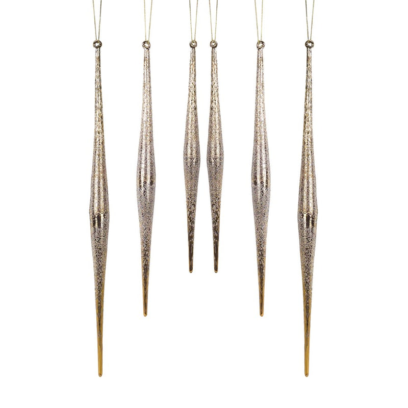 Melrose International Gold/Silver Ombre Drop Ornament, Set of 6 - 77013DS