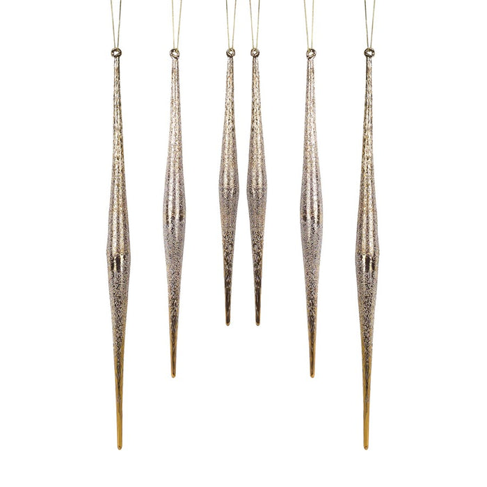 Melrose International Gold/Silver Ombre Drop Ornament, Set of 6 - 77013DS