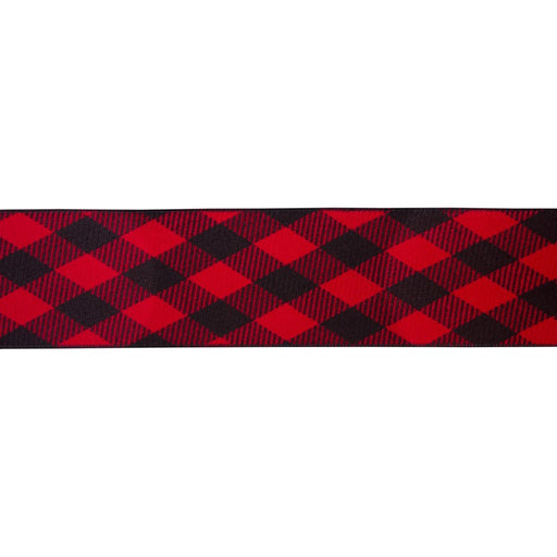 Melrose International Plaid Holiday Ribbon, Set of 2, Red/Black - 77472DS