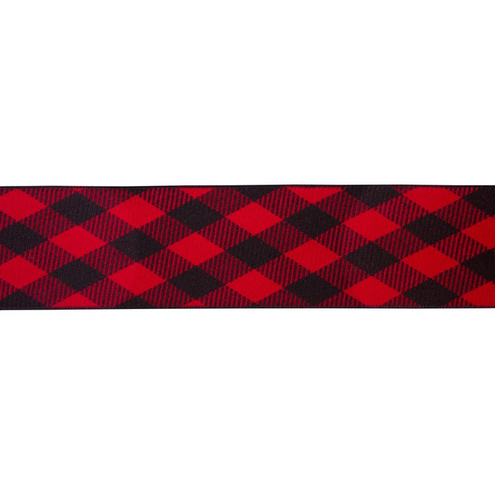 Melrose International Plaid Holiday Ribbon, Set of 2, Red/Black - 77472DS