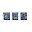 Melrose Frosted Votive Candle Holder/Snowflake Design, Set of 3, Blue - 77593DS