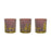 Melrose Glass Tea Light Holder/Woodland Scene, Set of 3, Red/Gold - 77597DS