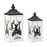 Melrose Merry Christmas Lantern/Deer Design, Set of 2, White/Black - 77598DS