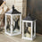 Melrose Merry Christmas Lantern/Deer Design, Set of 2, White/Black