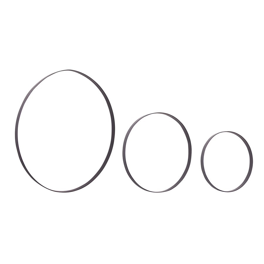 Melrose International Iron Metal Rings Wall Display, Set of 3, Black - 77635DS