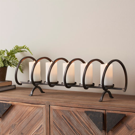 Melrose Modern Metal Sprial Candle Holder Centerpiece 31"L, Black