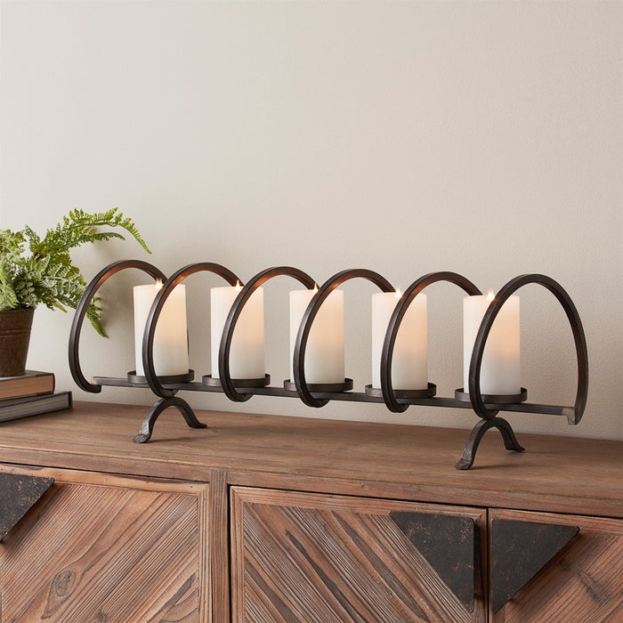 Melrose Modern Metal Sprial Candle Holder Centerpiece 31"L, Black