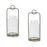 Melrose Metal Candle Holder/Glass Jar, Set of 2, Clear/Bronze - 78011DS