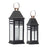 Melrose Modern Metal Lantern/Gold Accent, Set of 2, Black/CoppeRed - 78044DS