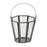 Melrose Iron Candle Holder Bucket/Handle, Set/4, Silver/Grey/CleaRed