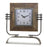 Melrose Wood Sq Clock on Rustic Metal Stand 17.5"H, Brown/Black/Black - 78267DS