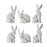 Melrose White Stone Garden Rabbit/Baby Bunny Figurine, Set of 6, Grey - 78338DS