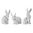 Melrose White Stone Garden Rabbit/Baby Bunny Figurine, Set of 6, Grey