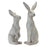 Melrose Natural Stone Sitting Rabbit Statue, Set of 2, Grey - 78343DS