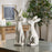 Melrose Natural Stone Sitting Rabbit Statue, Set of 2, Grey