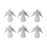Melrose Praying Angel Figurine/Metal Wings, Set of 6, White/Brown - 78403DS