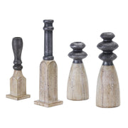 Melrose Contempo Assorted Candle Holder Sticks, Set of 4, Brown/White - 78405DS