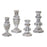 Melrose White Washed Stone Candle Holder, Set of 4, Grey/White/Brown - 78414DS