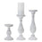 Melrose Traditional White Washed Wooden Candle Holder, Set of 3, White - 78415DS