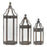 Melrose Wood Floor Lantern/Curved Top, Set of 3, Grey/Brown - 78465DS
