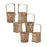 Melrose Woven Bamboo Basket/Terra Cotta Pot Insert, Set of 6, Brown - 78497DS