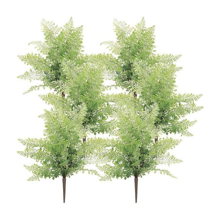 Melrose International Maiden Hair Fern Bush, Set of 6, Brown/Green - 78528DS