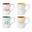Melrose Stoneware Happy Sentiment Mug, Set of 2, Red/Orange/Yellow - 78607DS