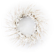 Melrose International Blossom Floral Wreath 25"D, White/Brown - 78632DS