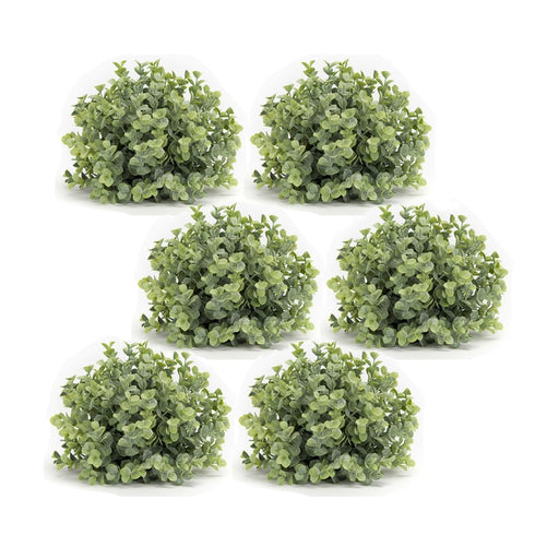 Melrose Spring Boxwood Foliage Half Orb, Set of 6, Green/White - 78658DS