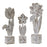 Melrose White Washed Potted Floral Sculpture, Set/3, Grey/White/Brown - 78750DS