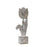 Melrose White Washed Potted Floral Sculpture/Set-3, Grey/White/Brown
