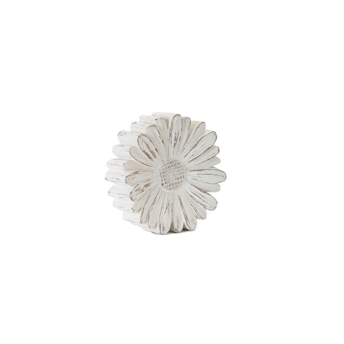 Melrose White Washed Stone Flower Decor (Set of 3), Beige/Brown